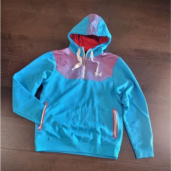 Under Armour Small Pullover Hoodie Quarter Zip Hooded Sweatshirt - Picture 1 of 6